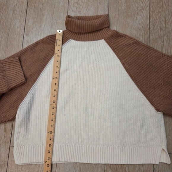 Victoria's Secret PINK Varsity Knit Chunky Turtleneck Sweater XXL - Picture 5 of 8